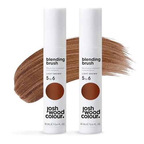Image of Josh Wood Colour Light Brown Blending Brush Duo Bundle Grey Root Touch Up to Cover Regrowth in between Colouring, Instant Coverage, Temporary, WASHES OUT, Vegan, 2 Tubes
