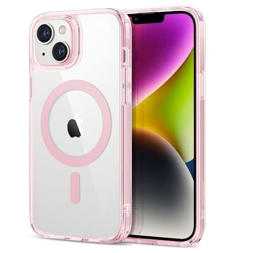 Image of ESR for iPhone 14 Case/iPhone 13 Case, Compatible with MagSafe, Shockproof Military-Grade Protection, Classic Hybrid Cases for iPhone 14/13, Clear Pink