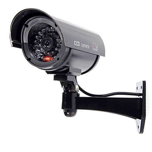 Image of BW 1100B Outdoor Indoor Fake Dummy Imitation CCTV Security Camera with Blinking Flashing Light Bullet Shape Black