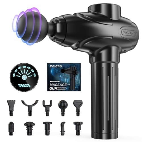 Image of Massage Gun Deep Tissue - Portable Percussion Massager with LCD Touch Screen & Quiet Motor, 10 Heads for Athletes Recovery, Muscle Relaxation & Back Pain