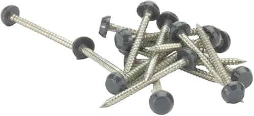 Image of 65mm Anthracite Grey UPVC Poly Headed Nails Stainless Steel (Pack of 10)
