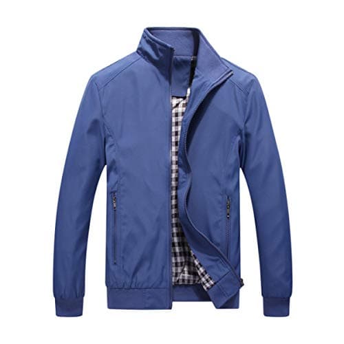 Image of Allthemen Mens Summer Bomber Jackets Baseball Lightweight Windbreaker Sports Coat #1601 Jean Blue XXL