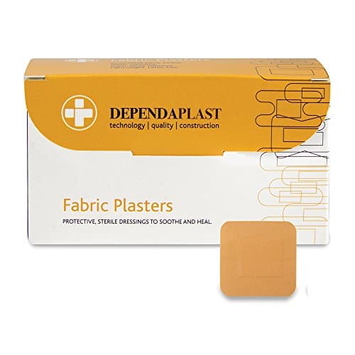 Image of Dependaplast Advanced fabric plasters 4cm x 4cm - Hi Tech Lightweight, Water-Repellent, Flexible, Super-Sticky Adhesive - Box of 100
