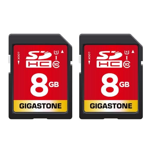Image of Gigastone 8 GB SDHC Memory Card, Pack of 2 Cards, High Speed for Storing Photos, Videos, Music, Voice Files, Camcorder, Camera, Recorder, PC, Mac, Class 10