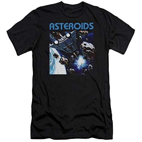 Image of Atari - Mens 2600 Asteroids Premium Slim Fit T-Shirt, X-Large, Black