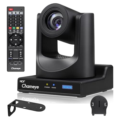 Image of Chameye NDI PTZ Camera 30x Optical Zoom AI Auto Tracking with LCD Display, NDI 3G-SDI IP 1080P 60fps PoE Live Streaming HDMI PTZ Camera for Church Worship Education Events, C730N