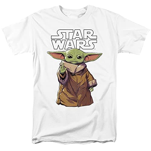 Image of Cotton Soul Star Wars Mandalorian Grogu Baby Yoda Calm Unisex T Shirt, White, XX-Large