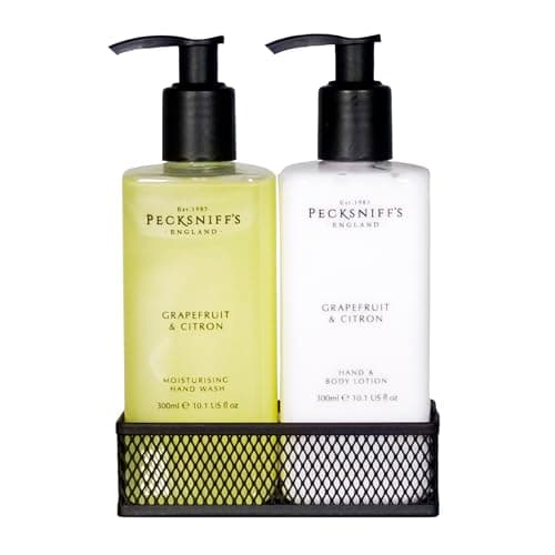 Image of Hand Wash and Lotion Set - Scented Hand and Body Cream and Liquid Soap, Natural, Revitalising, Hydrates and Moisturises for Soft Skin, Gift of Luxury (Grapefruit & Citron) - Pecksniff’s