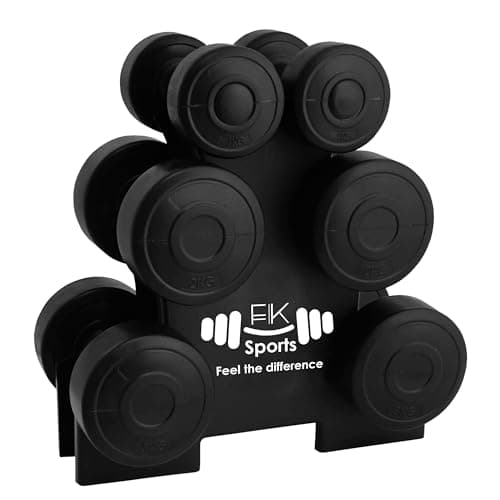 Image of FK Sports Dumbbells Set with Stand Rack - 12Kg (Dumbbell Pair of 1Kg/2Kg/3Kg) - Weights Dumbbells Set for Women & Men - Weight Set - Lightweight & Durable - Weights 12kg Set for Home & Gym Exercise