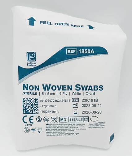 Image of Non-Woven Sterile Swabs 5x5 cm 4-Ply - Pack of 30 | Soft and Highly Absorbent Medical Gauze Pads