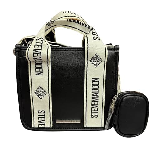 Image of Steve Madden Women's Bwebber Shoulder Bag, black/white, Small