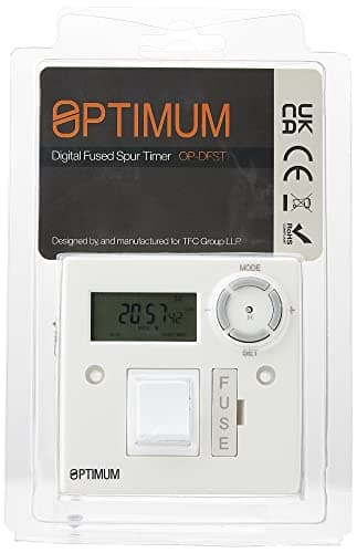 Image of Optimum 7 Day Programming Fused Timer Spur Switch 13Amp Digital for LED Lighting Immersion Heating Security