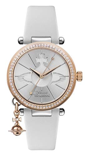 Image of Vivienne Westwood Orb Pastelle Ladies Quartz Watch with Silver Dial & White Leather Strap VV006RSWH