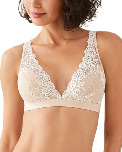 Image of Wacoal womens852191Embrace Lace Wire Free Soft-Cup Bralette Bra - Beige - 36A