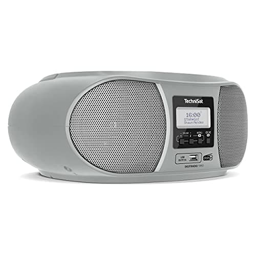 Image of TechniSat DIGITRADIO 1990 - Stereo Boombox with Dab+/FM Radio and CD Player (Bluetooth Audio Streaming, Headphone Connection, USB, AUX Input, Charging Function, Clock, 2 x 1.5 W) Silver
