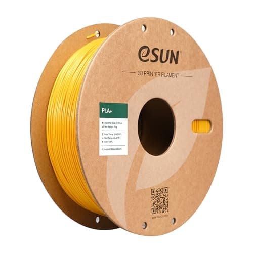 Image of eSUN PLA+ Filament 1.75mm, Enhanced Toughness 3D Printer Filament PLA Plus, Dimensional Accuracy +/- 0.03mm, 1KG Spool (2.2 LBS) 3D Printing Filament for 3D Printers, Yellow