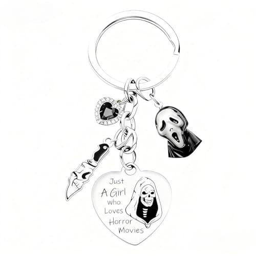 Image of aiyraa Ghostface Keychain, Horror Gifts for Fans, Silver Ghost Face Keyring, Chirstmas Gift Keyrchain, Scream Merchandise, Horror Merchandise for Girls Women Present