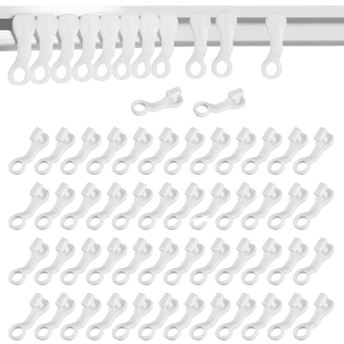 Image of 50PCS Curtain Gliders for Old Tracks Drapery Track Glider Hooks White Curtain Track Runners Rail Glider Hooks Easy Fit Strong Plastic for Smooth Sliding and Easy Fit Plastic Ideal for Window Door Etc