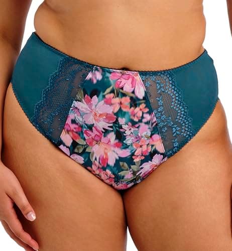 Image of Elomi Women's Lucie High Leg Brief, Teal Floral, XXL-3XL