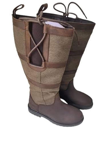 Image of NEW PoleStar London Leather Riding Country Boots Footwear XX Wide Calf BROWN UK 8 EURO 42
