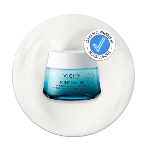 Image of Vichy Minéral 89 72H Moisture Boosting Cream, Fragrance-Free Face Moisturiser with Hyaluronic Acid & Squalane, 50ml, Hydrates, Plumps & Strengthens Skin Barrier.