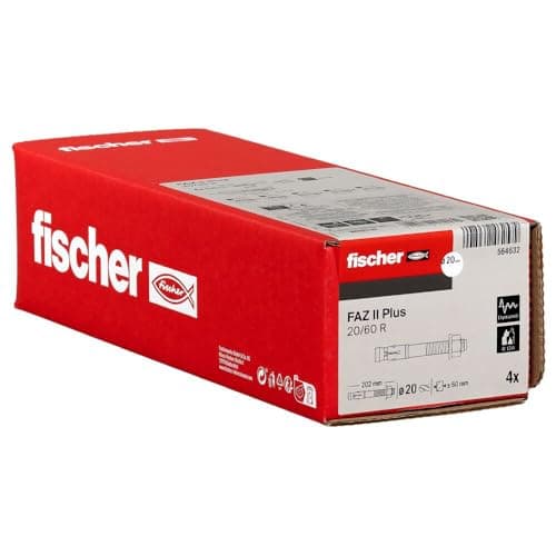 Image of fischer FAZ II Plus 20/60 R Heavy Duty Anchor Made of Stainless Steel with High Load Capacity, Anchor Bolt for Fixings Heavy Loads and Steel Structures, Seismic & ETA Approval