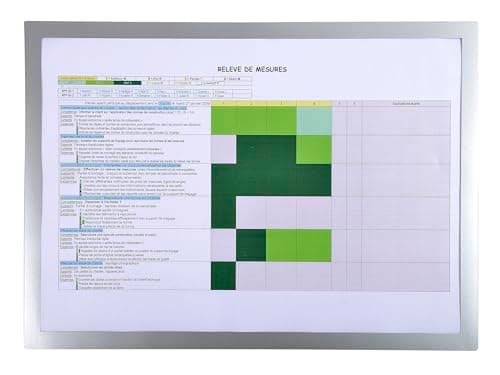 Image of Exacompta - Ref 39300E - Magnetic Wall Display Pocket - Suitable for A3 Documents, 3 Magnetic Sides & 1 Open Side for Insertion, Ideal for Notes & Posters - Silver