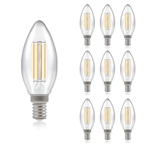 Image of Pack of 10 x Crompton LED Dimmable Filament Candle Light Bulb Clear 5W E14 SES 2700K Warm