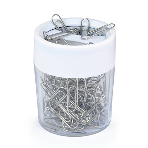 Image of Rapesco PCH000A1 Magnetic Clip Holder with Paperclips, White