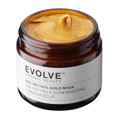 Image of Evolve Organic Beauty Natural Bio-Retinol Gold Face Mask with Bidens Pilosa, Argan Oil and Rosehip Oil - Anti Aging Face Mask for Normal to Dry Skin (60ml)