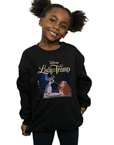 Image of Disney Girls Lady And The Tramp Homage Sweatshirt Black 9-11 Years