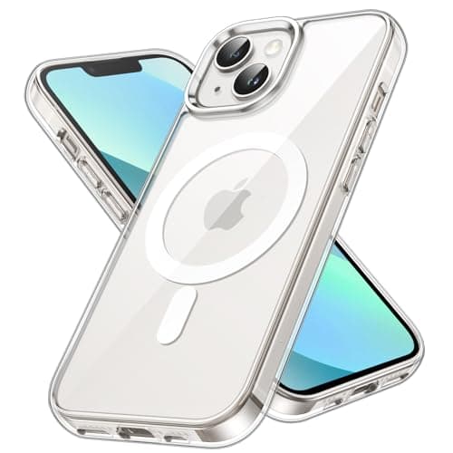 Image of JETech Magnetic Case for iPhone 13 6.1-Inch Compatible with MagSafe Wireless Charging, Shockproof Phone Bumper Cover, Anti-Scratch Clear Back (Clear)
