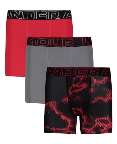 Image of Under Armour Boys' Performance Boxer Briefs, Racer Red - Three Pack, XL