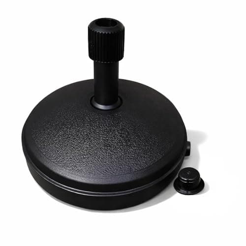 Image of Karrma Ltd. Parasol Base | Garden Umbrella Stand Holder Round | 7L Plastic Water Filled Perfect for Outdoor Decor Garden Patio (Black)