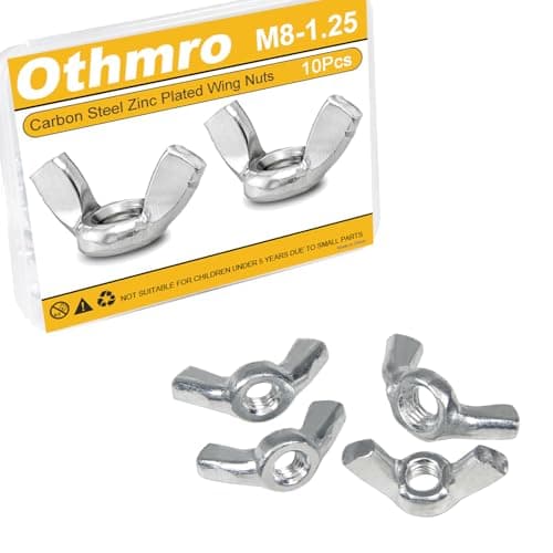 Image of M8 Wing Nuts 10 Pcs M8-1.25mm Metric Steel Wing Nut Twist, M8x1.25 Carbon Steel Zinc Plated Right Hand Butterfly Wingnuts, Hand Twist Secure Fasteners