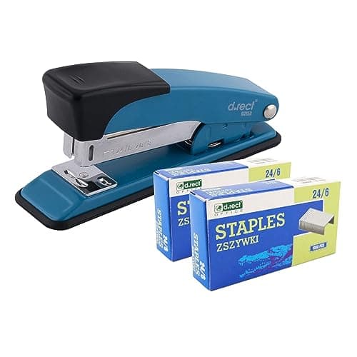 Image of D.RECT 315A Metal Stapler with 2,000 Staples, Office & Industrial Stapler, 30 Sheets, Blue
