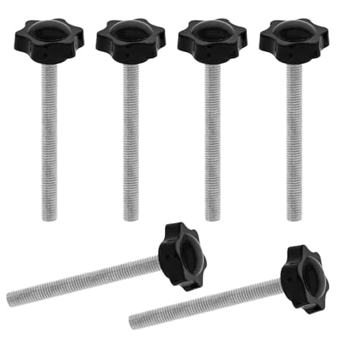 Image of JJWNMLL 6PCS Clamping Screw Knob Star Screw M10 * 100mm thumb screws Bolts Thread Replacement Star Hand Knob Tightening Screw, Black Grip