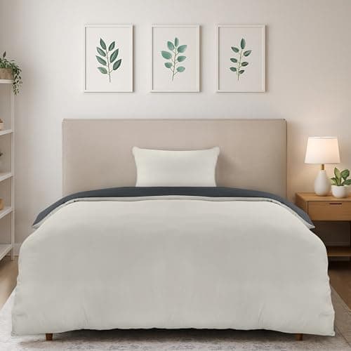 Image of Utopia Bedding Single Duvet Cover Set - Soft Microfibre Polyester Duvet Cover with Pillow case - Bedding Quilt Cover Set (Dark Grey/Light Grey)