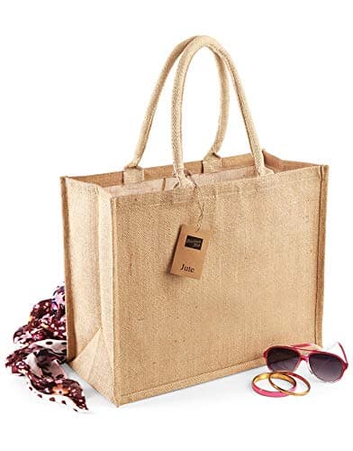 Image of Westford Mill W407 Classic Jute Shopper Bag - Eco-Friendly & Stylish
