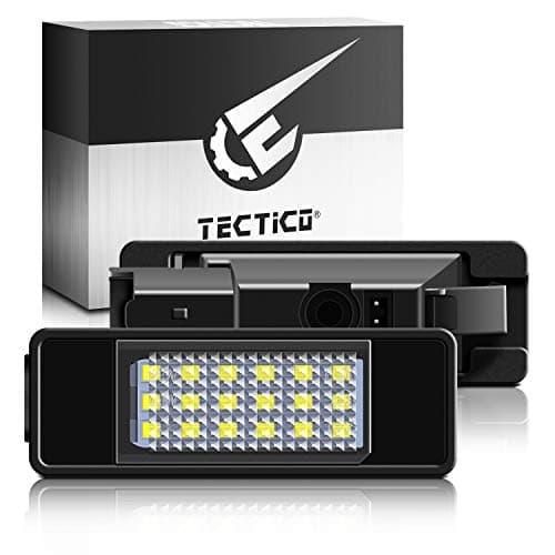 Image of TECTICO LED Rear Number Plate Bulb SMD Bright White Canbus License Plate Lights for 106 1007 207 307 308 406 407 408 C2 C3 C4 C5 C6 C8, 2 Lamps