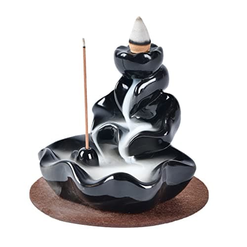 Image of XUDREZ Waterfall Backflow Incense Burner with 20pcs Cones, Home Decorative Sticks Holder for Fragrance and Ornament