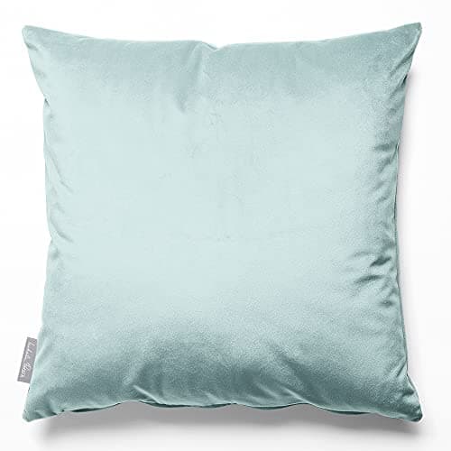 Image of Izabela Peters Cushions With Covers Included, Filled Cushion, Eco-Friendly Velvet Cushions, 40 cm, Duck Egg Blue, Chair Cushions, Sofa Cushions, Seat Cushions, Large Cushions