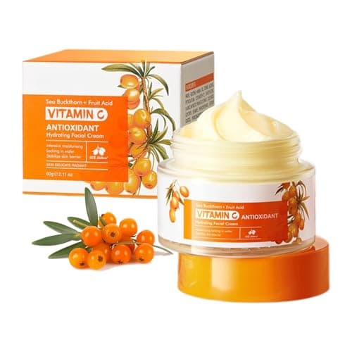 Image of Anti Aging Face Cream for Women - Face Cream with Sea Buckthorn & Vitamin C, Wrinkle Reducing Face Moisturiser for Mature Skin, Soothing Moisture, Non Greasy Facial Moisturiser, Intensive Hydration