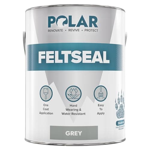 Image of Polar Felt Seal - 2.5L, Grey - Waterproof Felt Sealant for Shed Roofs & Garage Roofs - One-Coat Repair - Prevent and Stop Leaks & Cracks - No Primer Needed
