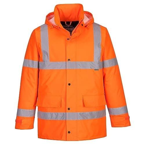 Image of Portwest S460 High Visibility Comfortable Waterproof Winter Traffic Jacket Orange, L