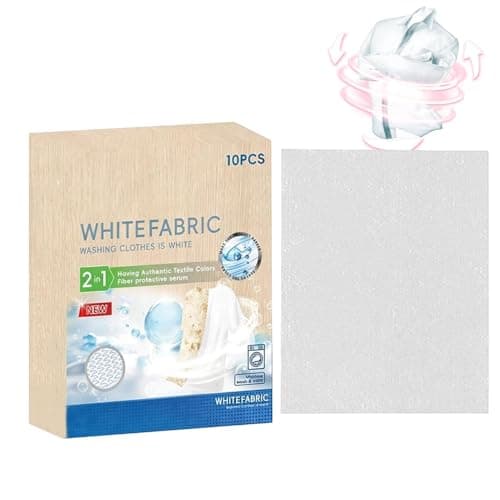 Image of Fabric Dye - White Clothes Color Restore Sheets, Washing Machine Whitener Pads with Easy Dissolving Formula, Brightness Cleaning Function, Ideal for Cotton Linen Laundry Shirt Jeans