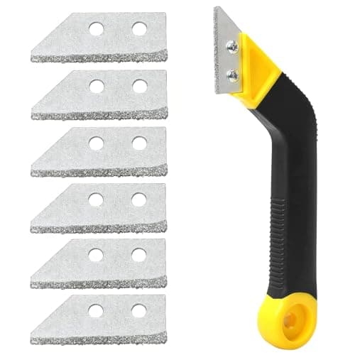 Image of LABOFiC Grout Removal Tool, Tile Grout Remover Tiling Tools, Saw Angled Grout Scraping Rake with 6 PCS Extra Replacement Blades for Tile Cleaning