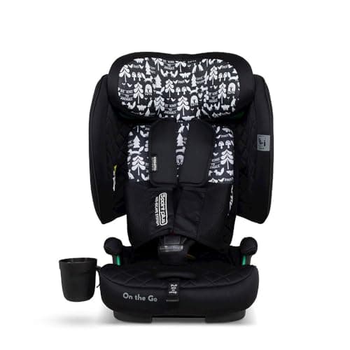 Image of Cosatto On The Go Foldable Portable Travel Car Seat & Booster Car Seat | 15 Months-12 Years | ISOFIX, Side Impact Protection, Anti-Escape Harness, Ultra Compact & Lightweight, Bag (Silhouette)