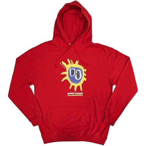 Image of Rock Off officially licensed products Primal Scream Screamadelica Official Unisex Hoodie Hooded Top (Medium) Red