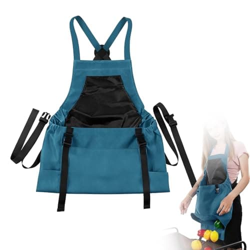 Image of ACESOME Gardening Apron with Pockets, Waterproof Large Capacity Aprons for Women & Men, Oxford Gardening Apron with Double Quick-Lock Buckle, Harvest Aprons for Picking Vegetable, Storage Tool (Green)